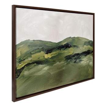 28" x 38" Sylvie Green Mountain Landscape Framed Canvas by Amy Lighthall Brown - Kate & Laurel All Things Decor
