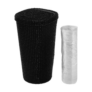 Unique Bargains Car Trash Can Rhinestones Portable Car Cup Holder Plastic Trash Bin 1pcs - 1 of 4