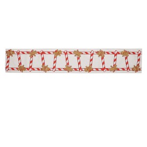 Unique Bargains Christmas Table Runner Red Green White 72"x13" 1 Pcs - 1 of 4