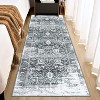 Acekool Vintage Washable Runner - 2x6 Non-Slip Rug in Soft Grey - 3 of 4