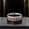 Jewelry Avalanche 8mm Beveled Honeycomb & Rosewood Inlay Tungsten Carbide Mens Wedding Band - 3 of 4