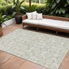 Green And Beige Geometric Washable Indoor Outdoor Area Rug - 2 of 4