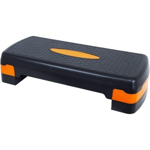Fitvids Adjustable Aerobic Stepper Platform, Non-Slip Workout, 27", Black/Orange - 1 of 4