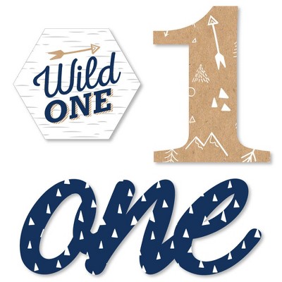 Big Dot of Happiness He's a Wild One - DIY Shaped 1st Birthday Party Cut-Outs - 24 Count