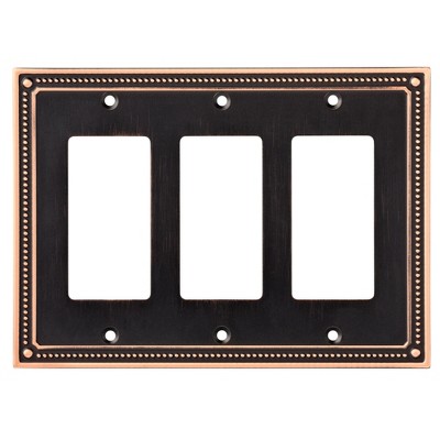 Franklin Brass Classic Beaded Triple Decorator Wall Plate Bronze