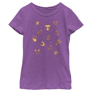 Girl's Lost Gods Zodiac Signs Yellow T-Shirt - 1 of 4