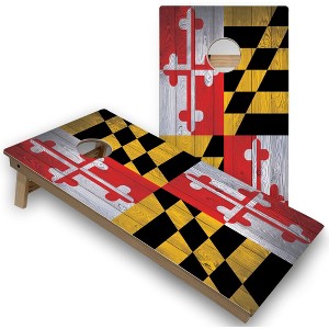 Skip's Garage Maryland Flag Cornhole Board Set, Includes 2 Boards, 8 Bags - 1 of 4
