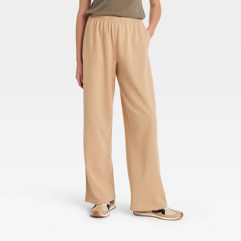 Women s High rise Wide Leg Sweatpants Universal Thread Tan Xl Target