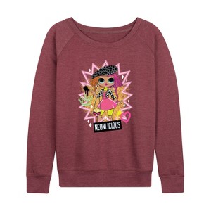 Women's - LOL Surprise! - Neonlicious Lightweight French Terry Wide Neck Long Sleeve Shirt - 1 of 4