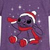 Girls' - Lilo and Stitch - Merry Stitchmas Christmas Fitted Short Sleeve Graphic T-Shirt - 2 of 4