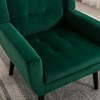 Modern Velvet Accent Chair with Curved Back and Wood Legs - 3 of 4