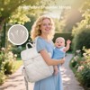 Itopfox Lightweight Baby Diaper Backpack for Parents with Insulated Pockets, Changing Pad, Stroller Straps and Pacifier Case, Beige - 4 of 4