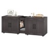 Double Cage Cat Litter Box Enclosure Furniture – Hidden Wooden Enclosed House for 2 Cats - 2 of 4