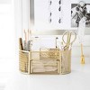 Blu Monaco Small Metal Mesh Desk Organizer with Drawer - Available in Aqua, Gold, and Pink - 2 of 4