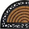 HomeRoots 18" X 30" Beige and Black Rubber and Coir Outdoor Semi Circle Door Mat - 4 of 4