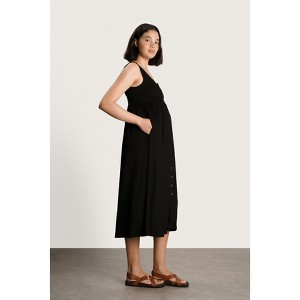 NOM Maternity Ribbed Modal Henley Dress - 1 of 4