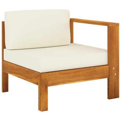 vidaXL Wooden Sofa Cream White Solid Acacia Wood Standard Durable