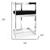 HomeRoots 26" Black and Silver Velvet and Stainless Steel Low Back Counter Height Bar Chair - 3 of 4