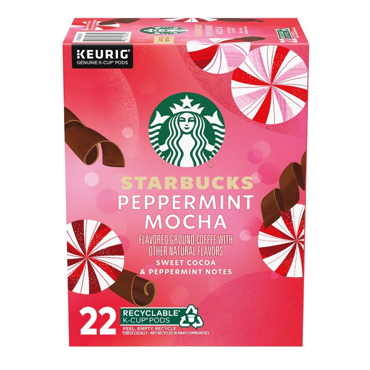 Starbucks Peppermint Mocha Light Roast Keurig K-Cup Coffee Pods - 22ct, 1 of 12