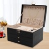YIYIBYUS Watch Box Case for Men Women, Mens Jewelry Organizer Watch Holder, PU Watch Storage Box with Pillow - 2 of 4