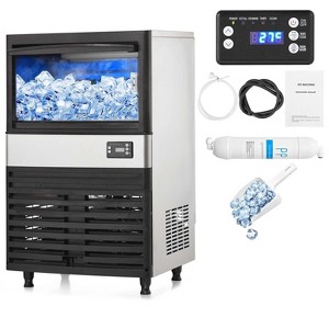 Acekool Commercial Ice Maker Machine, 130Lbs/24H with 27Lbs Storage Bin, Clear Ice Cubes & Automatic Cleaning for Restaurants and Home - 1 of 4