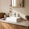 Aquaterior Wall Mount Ceramic Sink w/ One Hole Bathroom Faucet Single Handle CHR - 2 of 4
