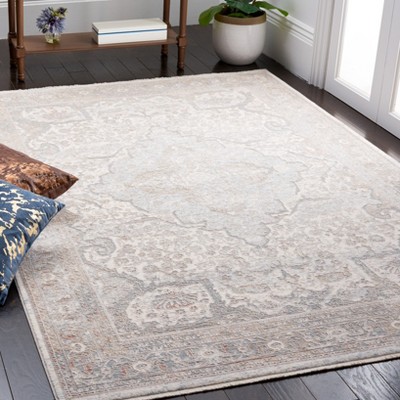 Luxe Light Blue Hand-Knotted Viscose Square Area Rug