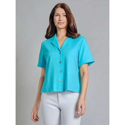 Jones New York Short Sleeve Button-Front Shirt