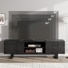 65/75/80 Inch TV Stand Entertainment Center with 2 Drawers & Open Shelves, Heavy Duty Wooden Media Console Cabinet with Metal Legs - 2 of 4