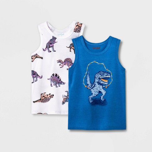 3-Pack Kids Toddler Boys' Dinosaur 100% Cotton Undershirt Tank Tops Shirt 12M-6Y 