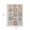 Peach Ivory And Beige Geometric Washable Indoor Outdoor Area Rug - 3 of 4