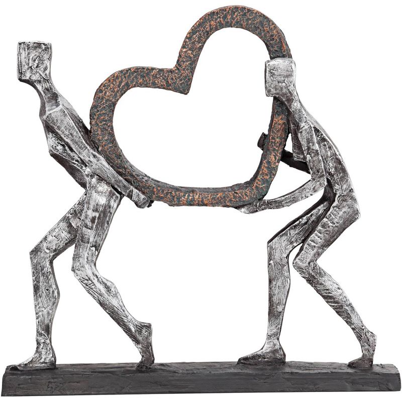 Dahlia Studios The Weight of Love 12" High Figurines and Heart Sculpture, 1 of 7