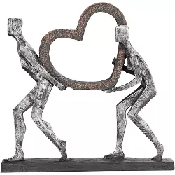Dahlia Studios The Weight of Love 12" High Figurines and Heart Sculpture