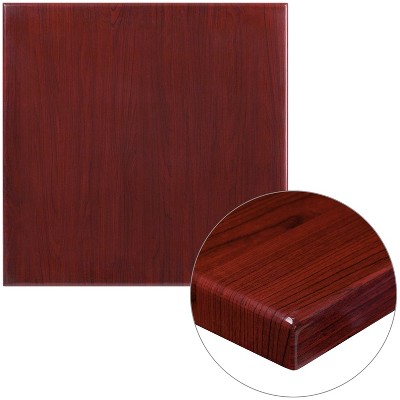 Flash Furniture 30'' Square High-Gloss Resin Table Top with 2'' Thick Drop-Lip
