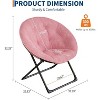 Oversized Saucer Chair – Soft Plush Fabric Reading Lounger for Adults, Stable X-Large Metal Frame Foldable Accent Lazy Chair - 3 of 4