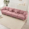 Straight Sectional Sofas with Shell-Shaped Armrests and Cylindrical Wrapped Legs Modern Elegant Design - 3 of 4