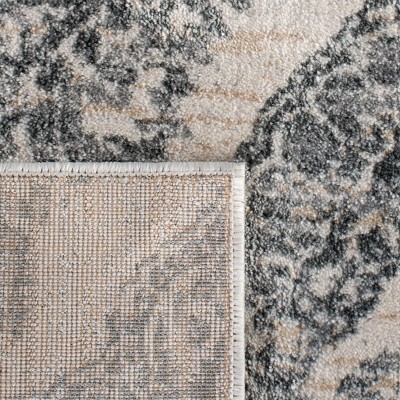 Gray Floral Medallion Synthetic Area Rug, 3' x 5'