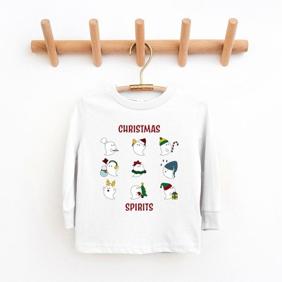The Juniper Shop Christmas Spirits Red Words Youth Long Sleeve Tee