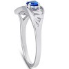 Pompeii3 5/8ct Blue Heart Sapphire & Diamond MOM Ring 10K White Gold - 2 of 4