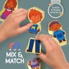 VEBO 22pc Wooden Magnetic Figures Mix & Match Family Set - Compatible with All Magnetic Tiles Sets - Educational STEM Building Toy Pretend Playset - 4 of 4