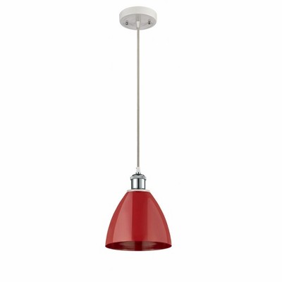 Plymouth Dome - 1 Light Cord Hung Mini Pendant In Industrial Style-11.25 Inches Tall and 7.5 Inches Wide