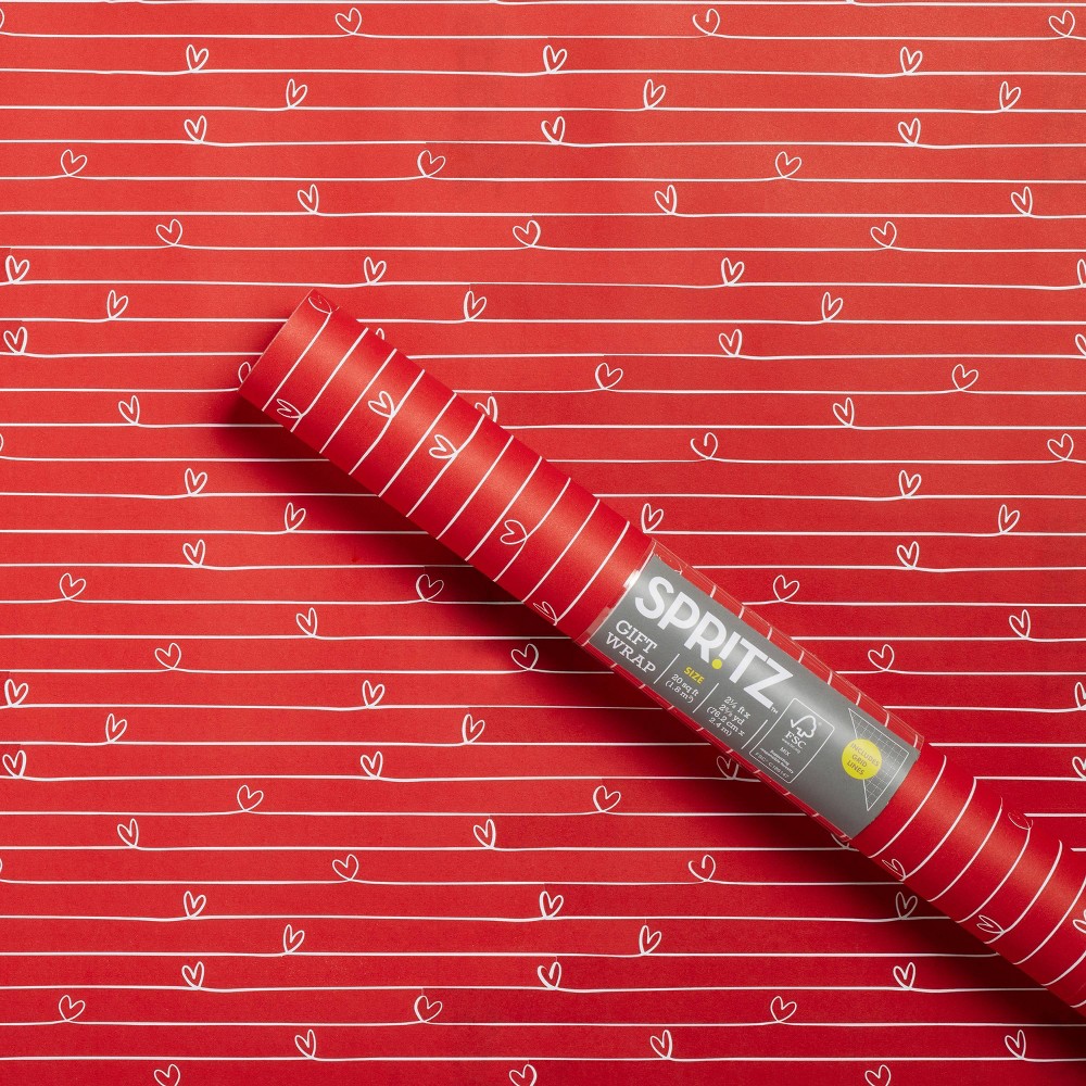 Love Swirl on Red Gift Wrap - Spritz™pack of 7 rolls) 