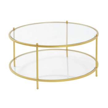 Royal Crest 2 Tier Round Glass Coffee Table - Johar Furniture