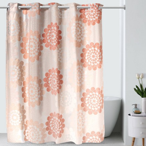 Flower Peva Shower Curtain Hookless, Target Hookless Shower Curtain Liner