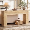 63" Long Wooden Entryway Table, Narrow Console Table with Faux Travertine Finish and Heavy Duty Legs, Rectangular Sofa Table Behind Couch - 2 of 4