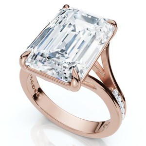 Pompeii3 Certified 9.20Ct Emerald Cut Sam Diamond Engagement Ring 14k Gold/Pt Lab Created - 1 of 4