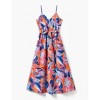 PATPAT Family Matching Mommy and Me Floral  Strap Midi Dresses and Splicing Short-sleeve T-shirts Sets - 3 of 4