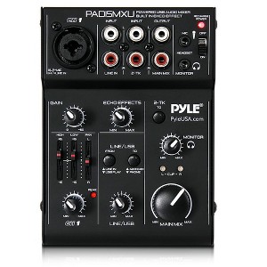 Pyle 3 Channel DJ Controller - USB Mixer Sound Audio Recording Interface with XLR & 3.5 mm Microphone Jack - 1 of 4