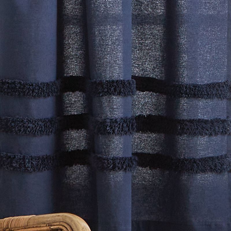 3pc Water&#39;s Edge Tufted Window Valance and Tiers Set Navy - Martha Stewart, 5 of 7