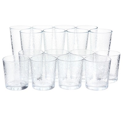 Gibson Home 16 Piece Swirl Clear Assorted Glassware Set